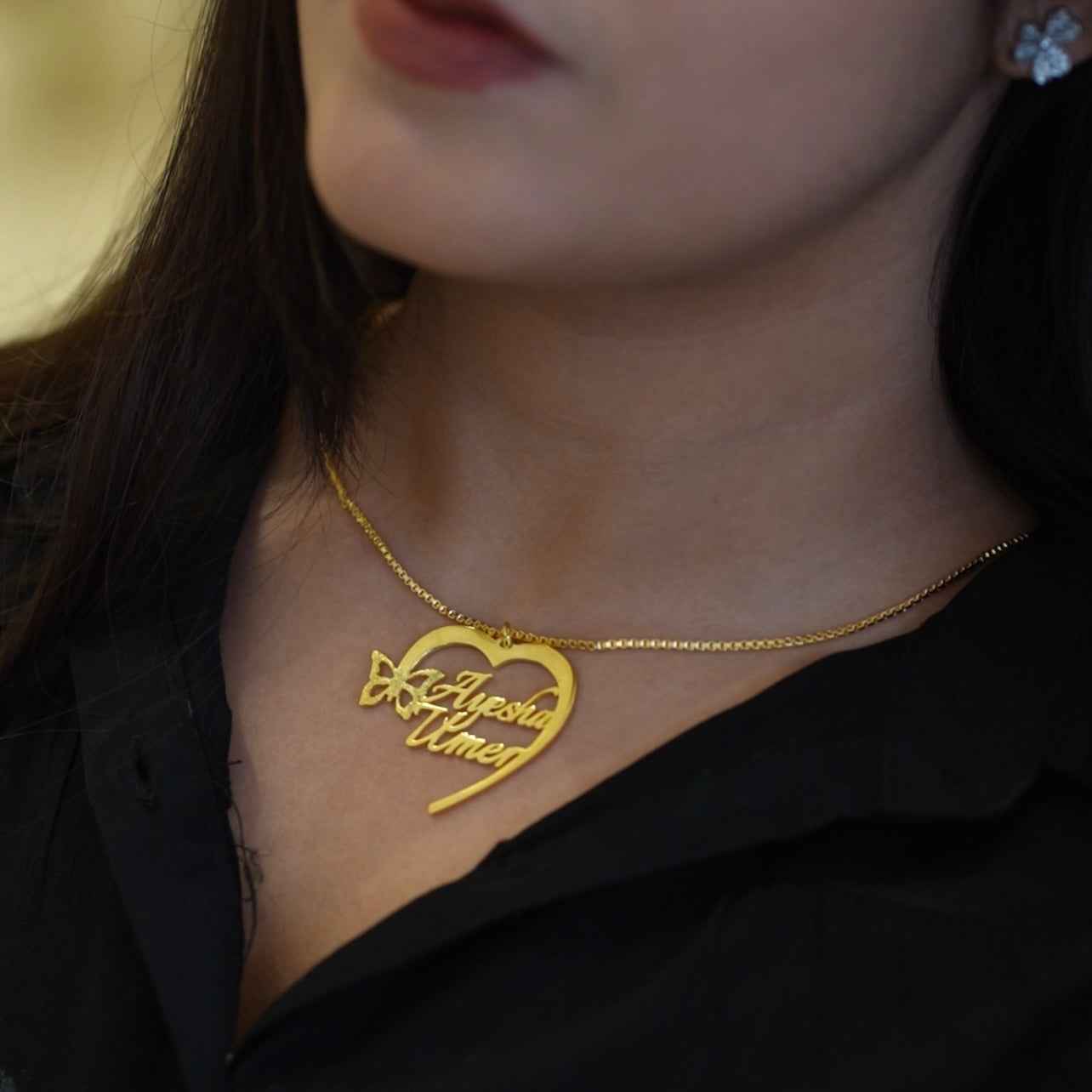 Butterfly Heart Shape Necklace