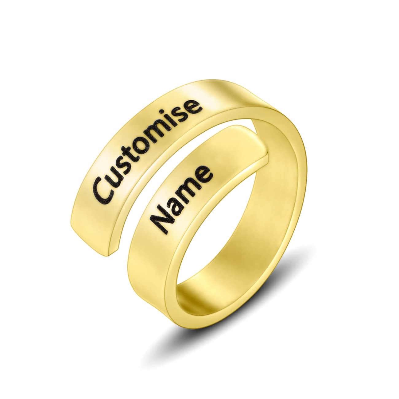 Personalized Engraved Dual Name Adjustable Ring - Creative Collection