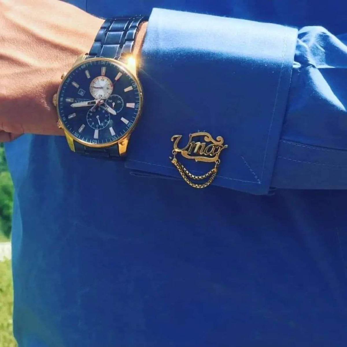 Customize Name Cufflinks With Chain - Creative Collection