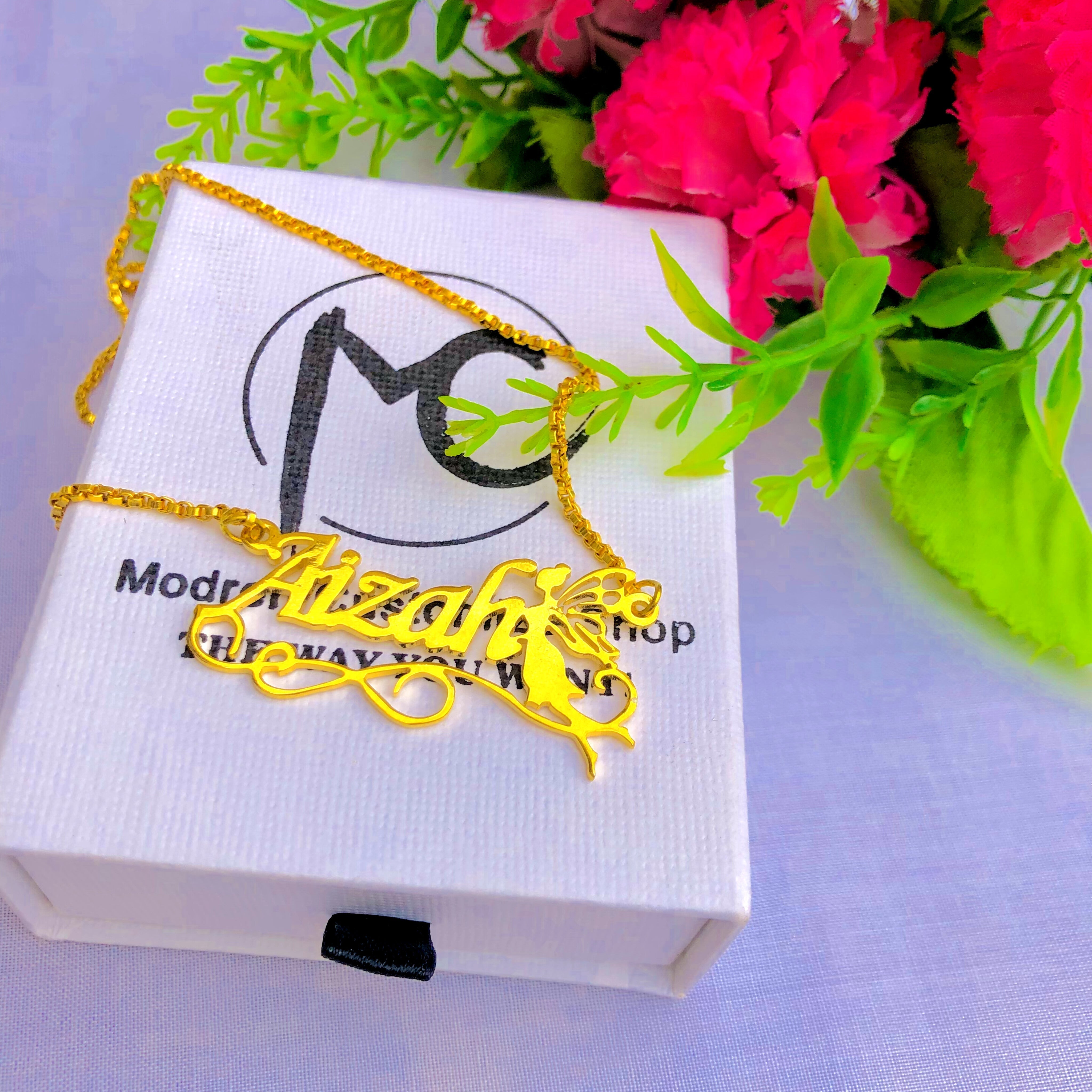 Customize Name Necklace With Fairy - Creative Collection