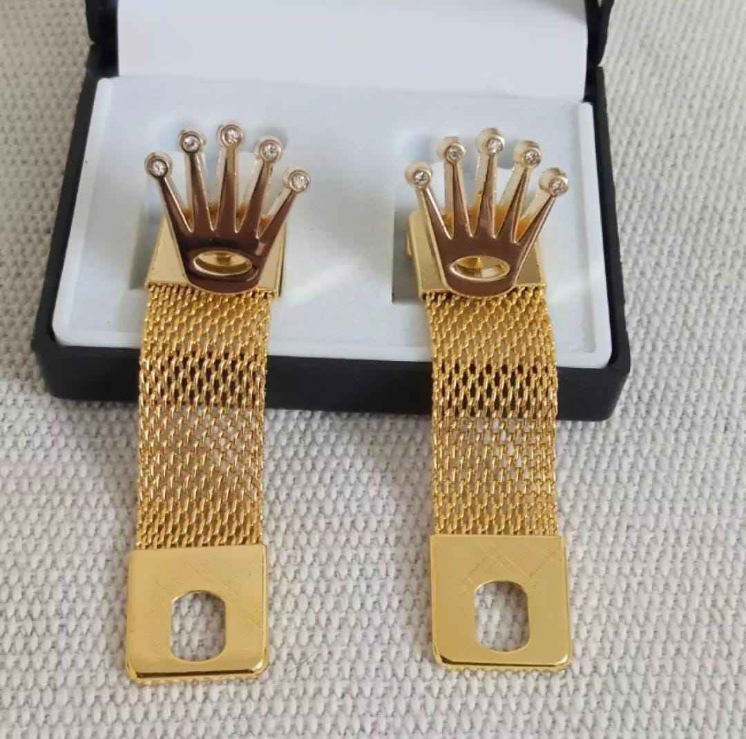 Rolex Crown Cufflinks With Chain