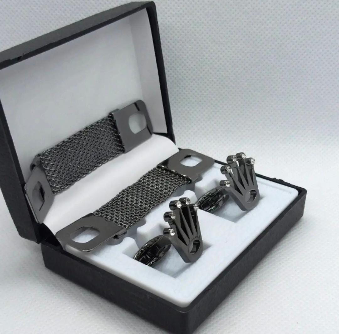 Rolex Crown Cufflinks With Chain - Creative Collection