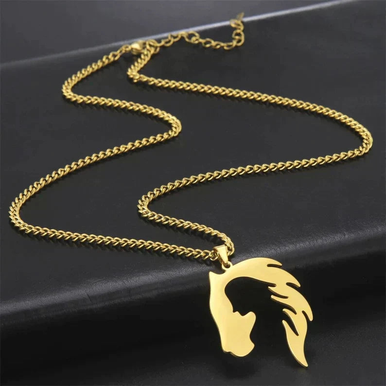 Horse's Head Girl's Silhouette Pendant Necklaces - Creative Collection