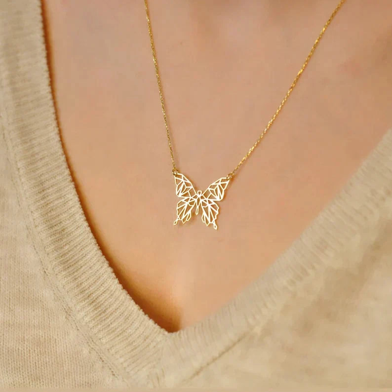 Butterfly Necklace,Geometric Butterfly - Creative Collection