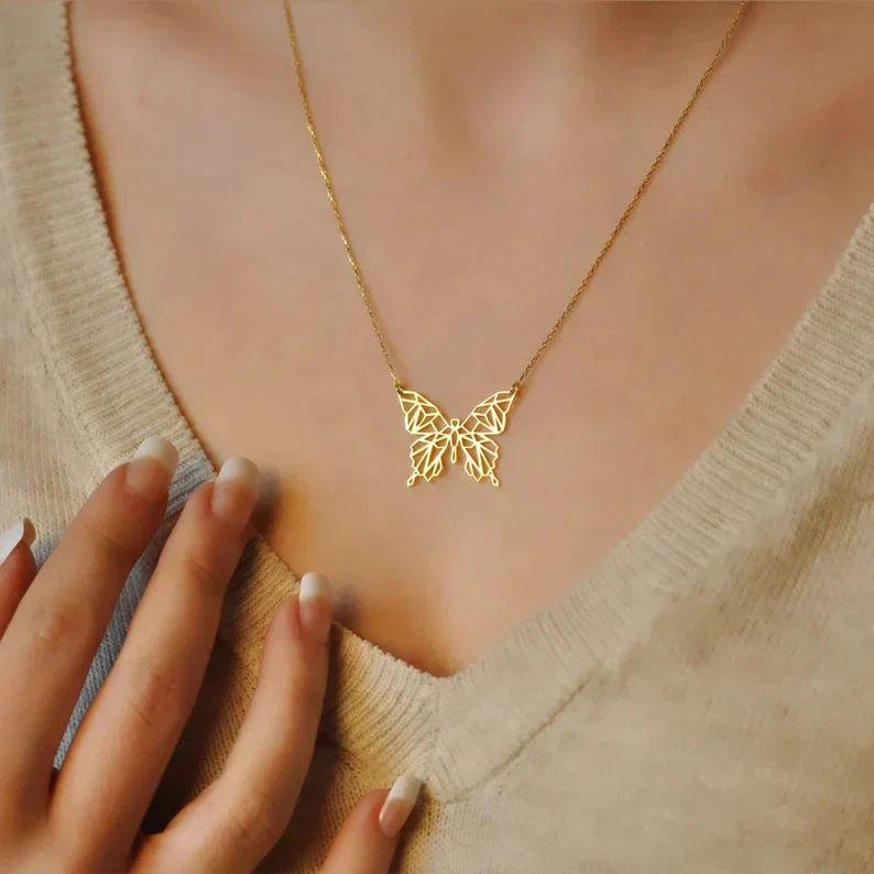 Butterfly Necklace,Geometric Butterfly - Creative Collection