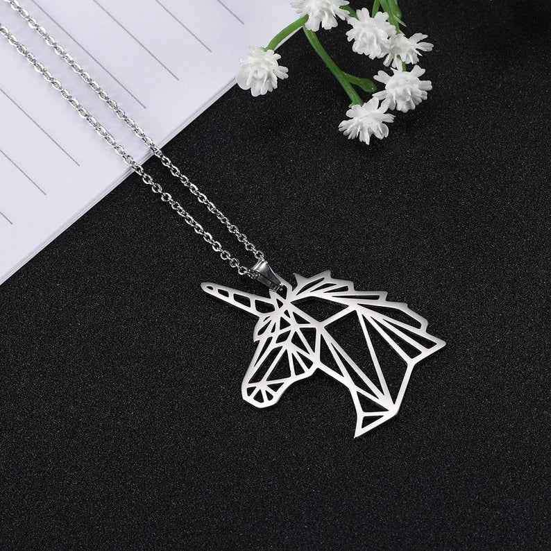 Unicorn Hollow Pendant Necklaces l Cool Animal Pattern Choker