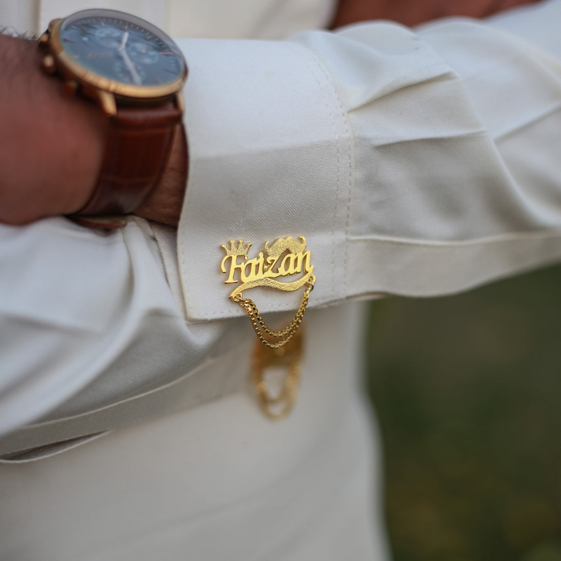 Customise Name Chain Cufflinks - Creative Collection