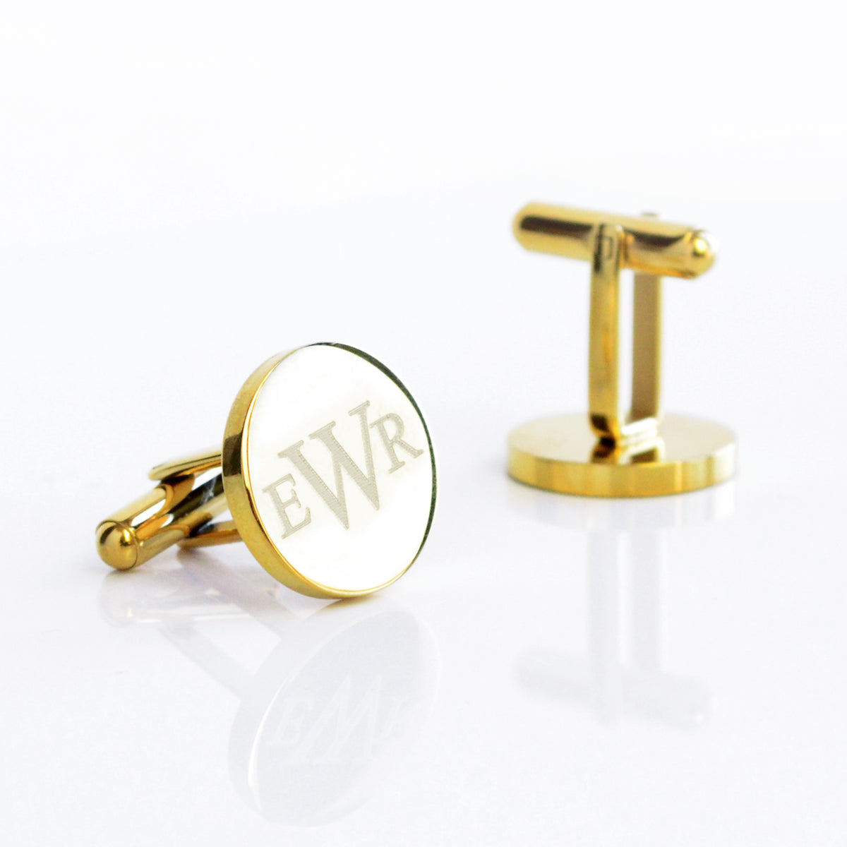 Engraved Round Name Cufflink - Creative Collection