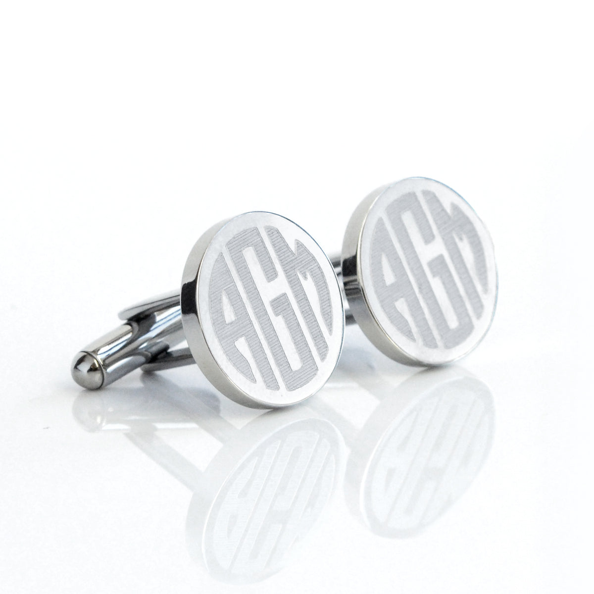 Engraved Round Name Cufflink - Creative Collection
