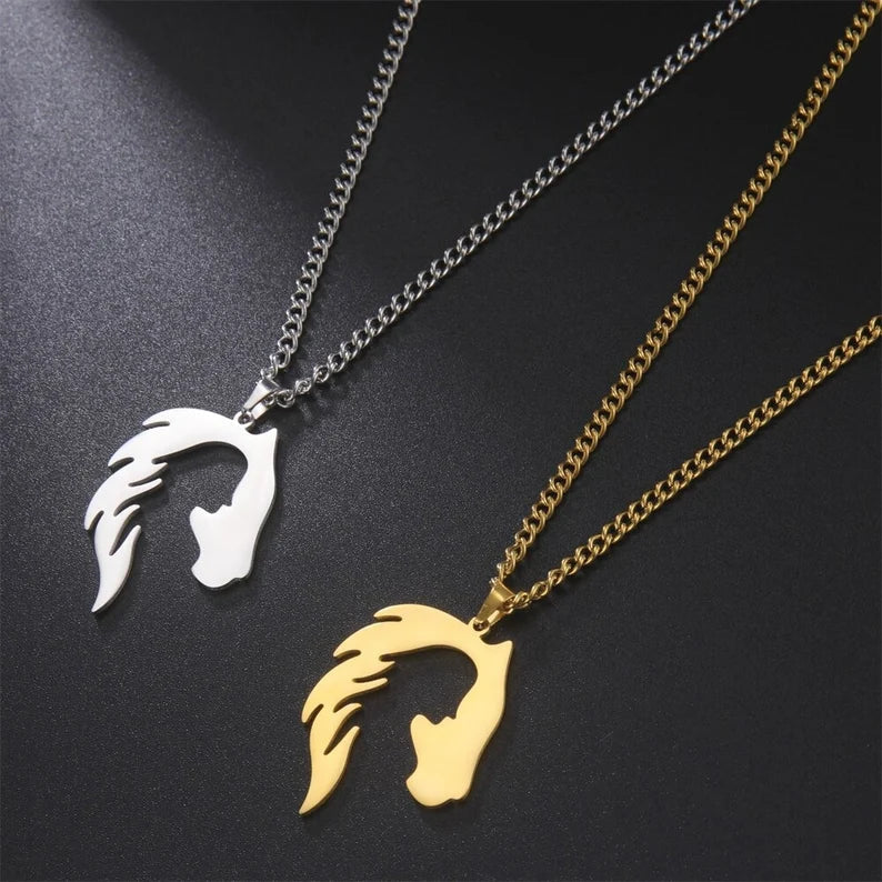 Horse's Head Girl's Silhouette Pendant Necklaces - Creative Collection
