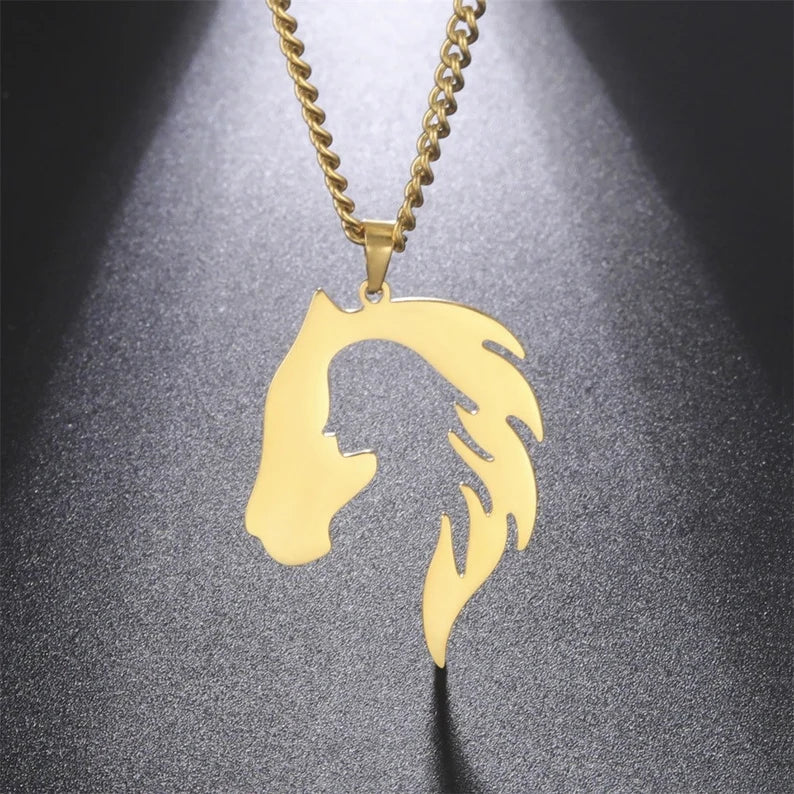 Horse's Head Girl's Silhouette Pendant Necklaces - Creative Collection