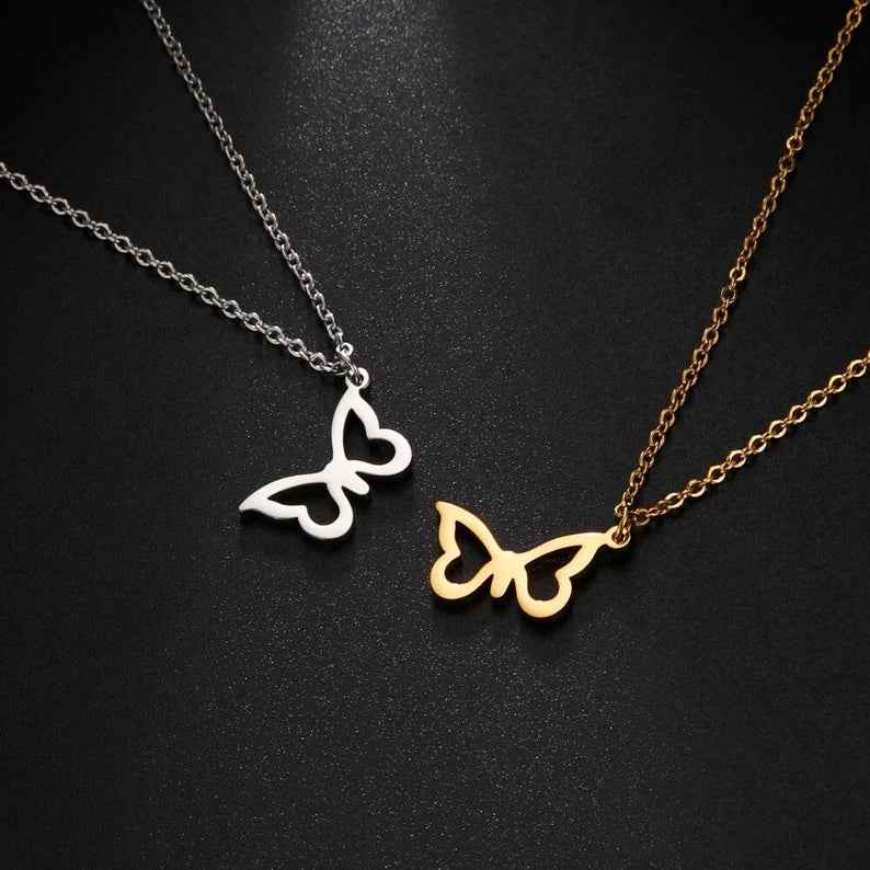 Trendy Butterfly Pendant Necklace l Personalized Animal Necklace