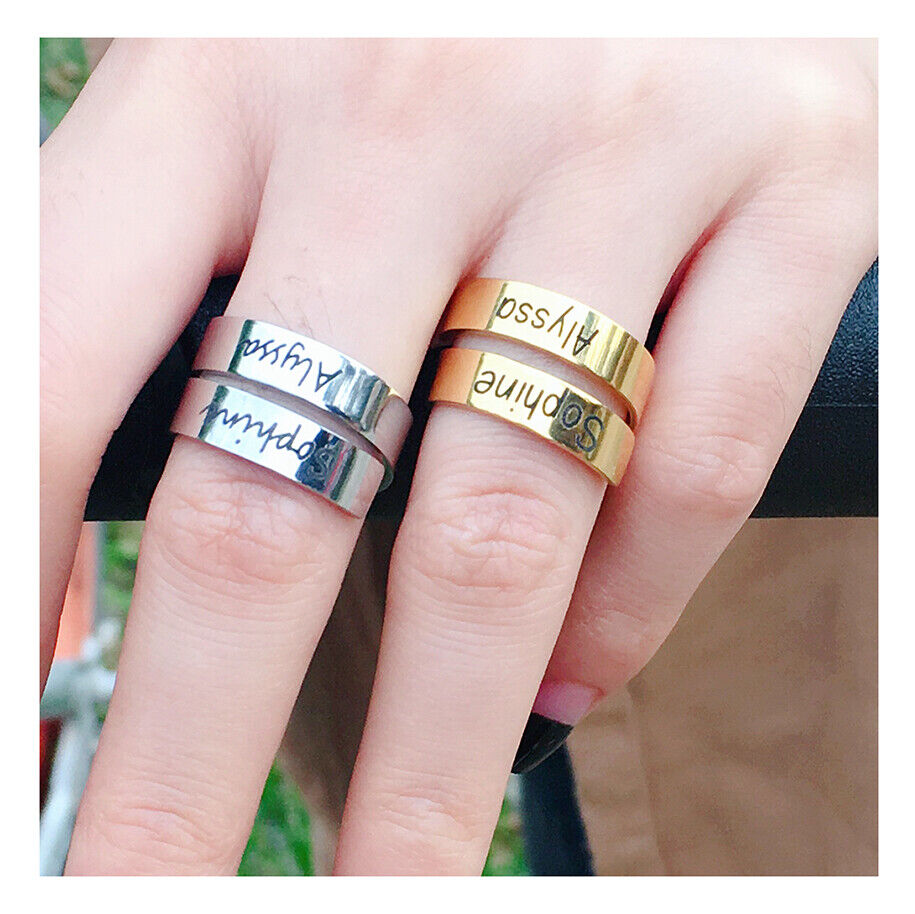 Personalized Engraved Dual Name Adjustable Ring - Creative Collection